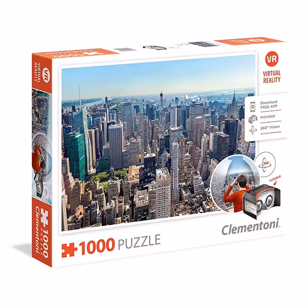 پازل 1000 قطعه ای Clementoni طرح نیویورک و عینک واقعیت مجازی