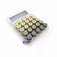 ماشین حساب بدنه شفاف دکمه رنگی