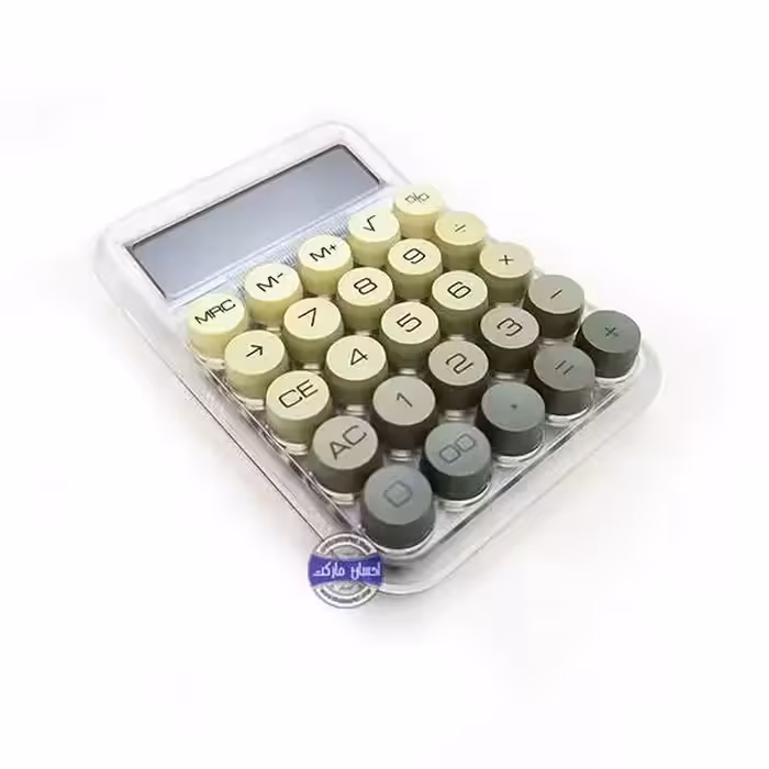 ماشین حساب بدنه شفاف دکمه رنگی