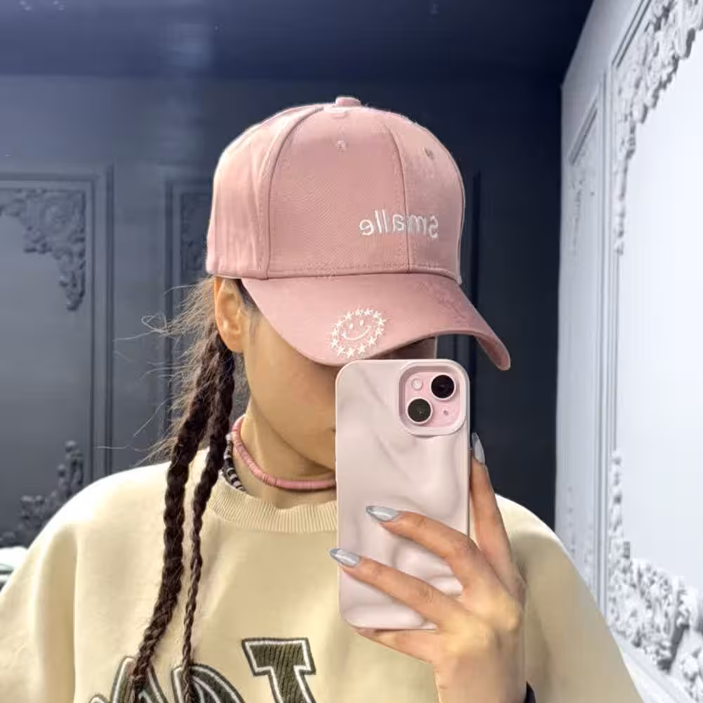 کلاه بیسبالی smileصورتی