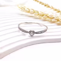 دستبند پینترستی طرح قلب نقره ای نگین دار استیل رنگ ثابت