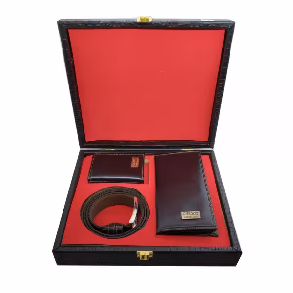 ست هدیه چرمی 3 عددی مدل چرم میلانو کد 01