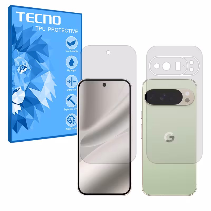 گلس صفحه نمایش و پشت گوشی گوگل Pixel 10 Pro XL مدل هیدروژلی شفاف برند تکنو کد SS