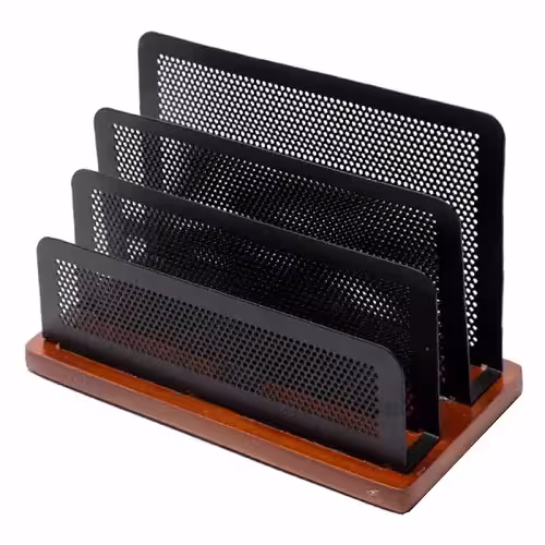 جای پاکت نامه چوب و فلز جهان نما مدل WW-03