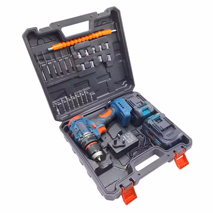 مجموعه 28 عددی دریل پیچ گوشتی شارژی صنعتی باس مدل براشلس کد 88VF