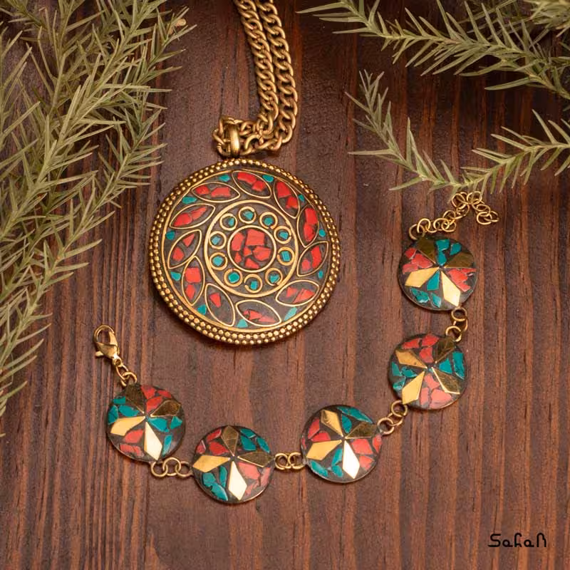 نیم ست نپالی هندی رنگی