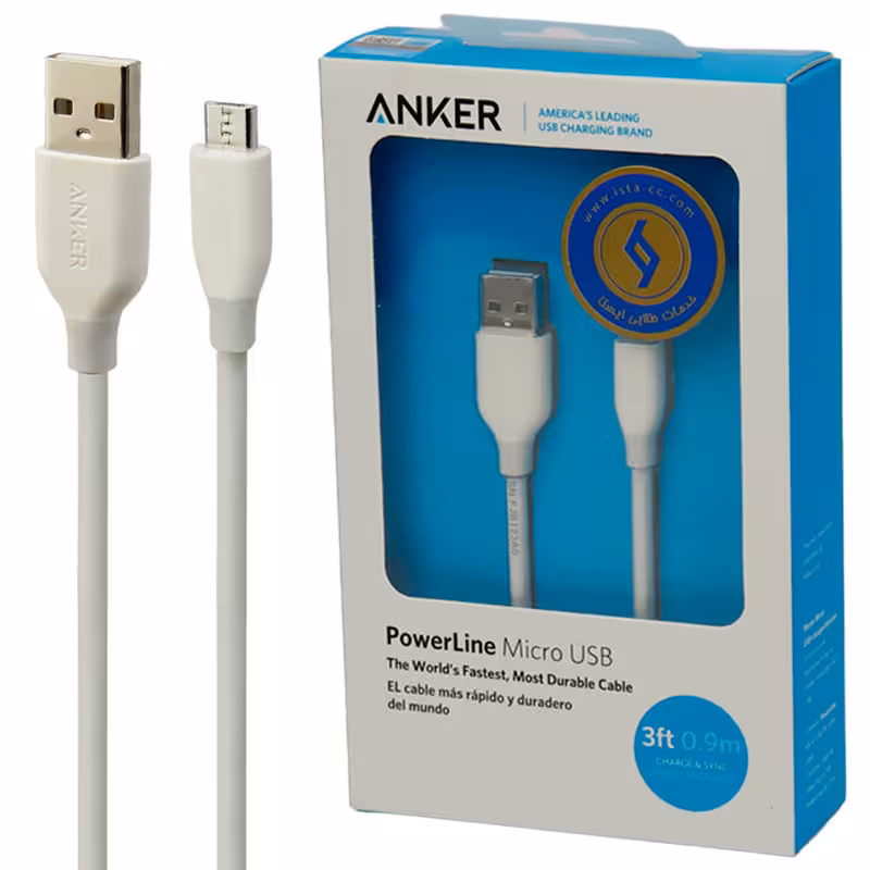کابل شارژ MicroUSB انکر مدل A8132 طول 90 سانتی متر