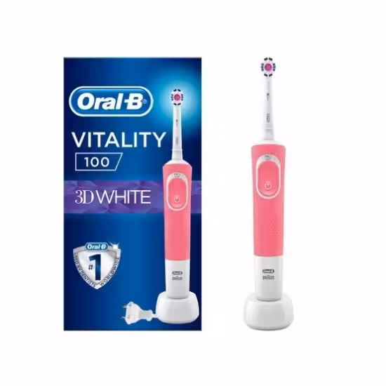مسواک برقی اورال بی ویتالیتی مدل سفید کننده 3D WHITE رنگ صورتی