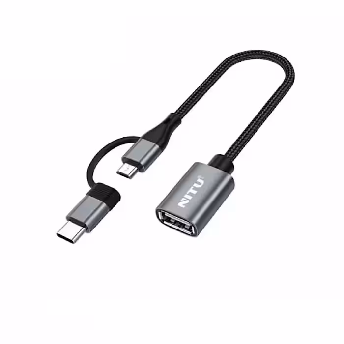 کابل تبدیل NITU NT-CN21 OTG USB To MicroUSB / Type-C