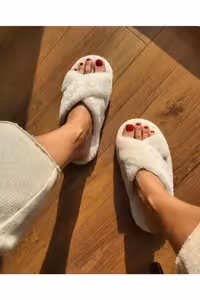 کفش راحتی خانه   پشمی سفید رنگ – 7319