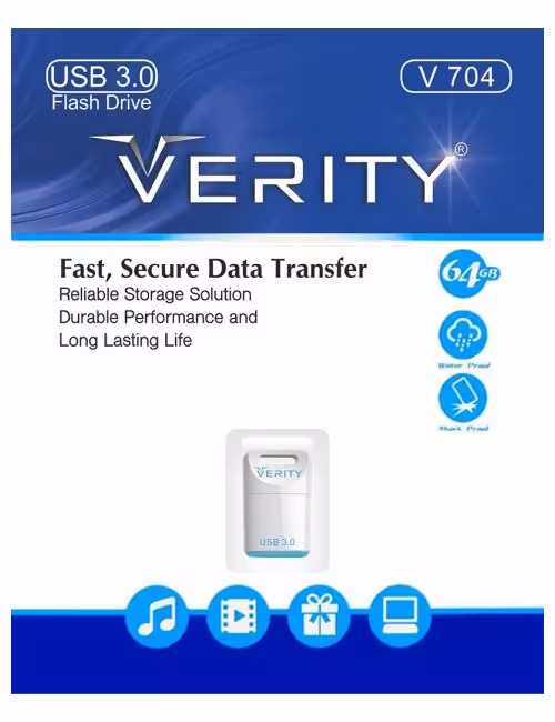 فلش مموری وریتی مدل V704 USB3 ظرفیت 64 گیگابایت
