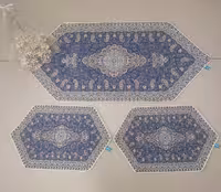 ست 3 تکه رومیزی جلو مبلی ترمه هاشمی کد 16