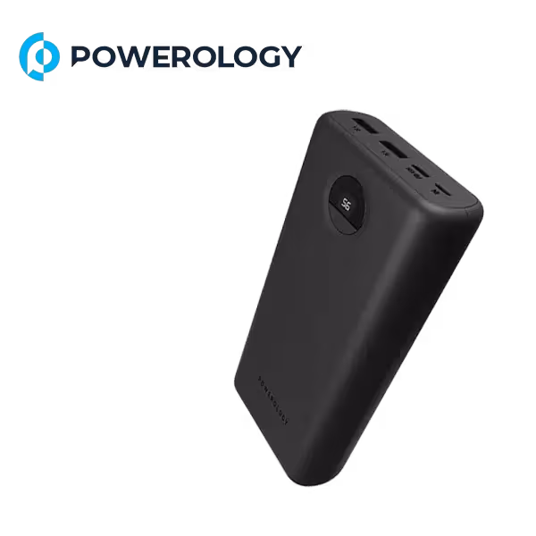 پاوربانک پاورولوژی مدل PPBCHA07-BK با ظرفیت 30000 میلی آمپر/ساعت