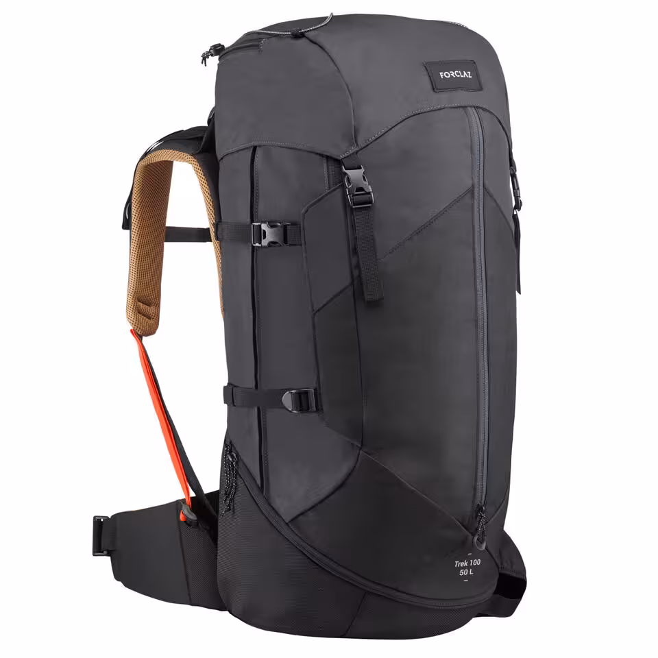 کوله پشتی کوهنوردی فورکلاز 50 لیتری Forclaz Men’s Trekking Backpack – 50L – MT100 Easyfit