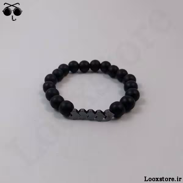 دستبند مدل اونیکس و حدید قلبی مشکی