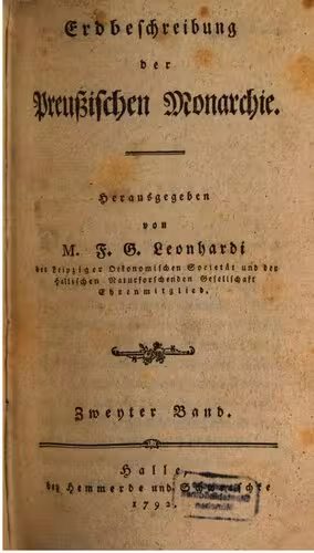 خرید و دانلود نسخه کامل کتاب Erdbeschreibung der Preußischen Monarchie