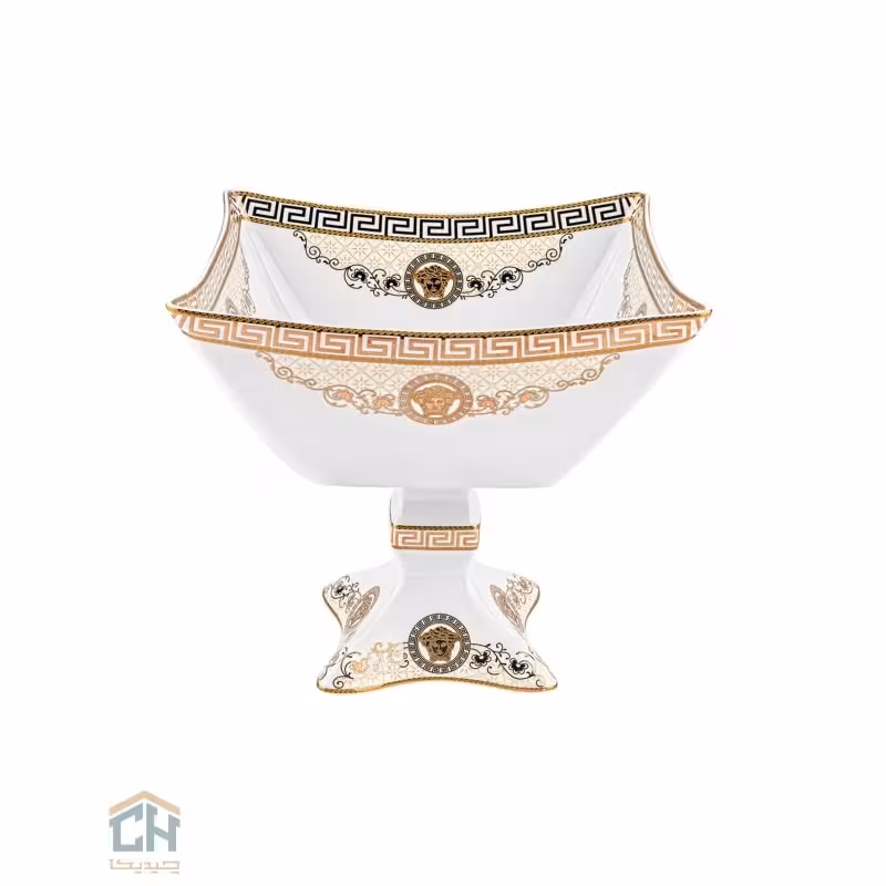 میوه خوری سرامیکی مربع متوسط گلدکیش طرح Versace مدل GK791803