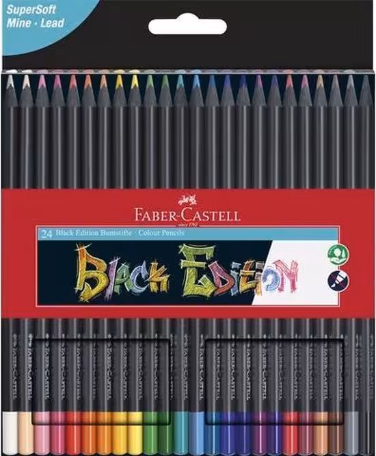 فابرکاستل مدادرنگی بلک ادیشن 24 رنگ FABER-CASTELL Black Edition colour pencils 116424