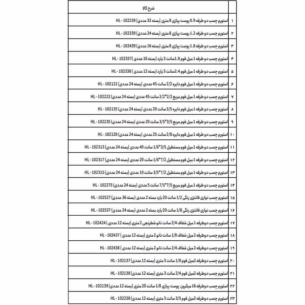 چسب دوطرفه وفانتزی استندی استورم