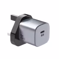 آداپتور 20 وات Fast charging گرین لاین مدل PREMIUM SERIES UK PLUG| PD 3.0 - (18 ماه گارانتی)