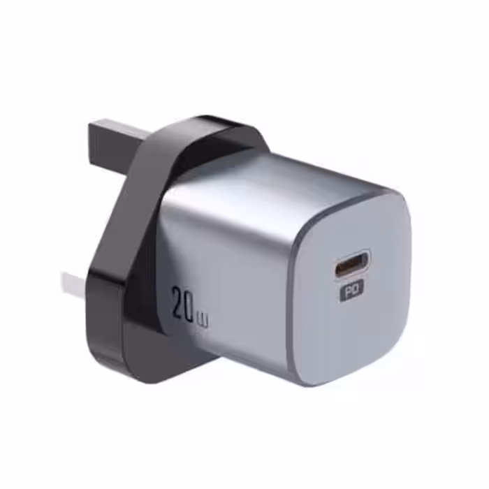 آداپتور 20 وات Fast charging گرین لاین مدل PREMIUM SERIES UK PLUG| PD 3.0 - (18 ماه گارانتی)