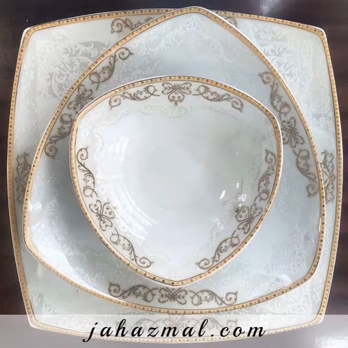 سرویس چینی پردیس طرح نوبل طلایی 30 پارچه کد 465b