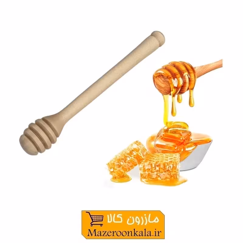 قاشق عسل چوبی معمولی قد 14 سانت فروش تک و تعداد HGA-009