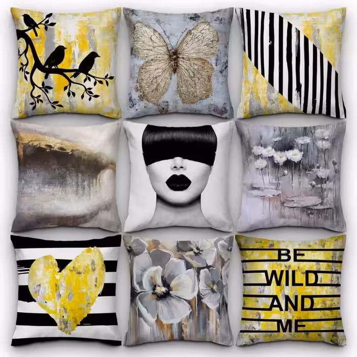 کاور کوسن کد 156 (ست طوسی زرد)