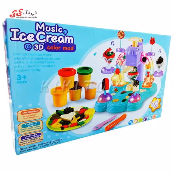 اسباب بازی ست بستنی و شیرینی با خمیربازی MUSIC ICE CREAM