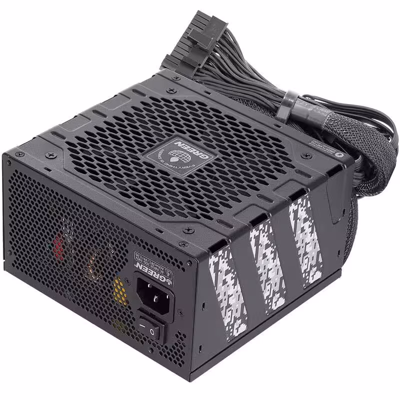 منبع تغذیه کامپیوتر غیر ماژولار گرین مدل GP800A-GED V3.1 Bronze با توان 800 وات