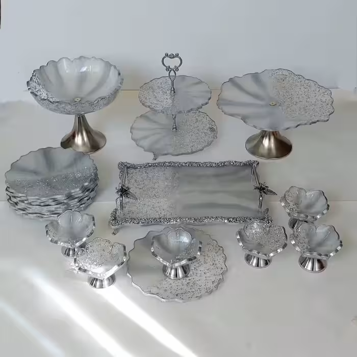 سرویس ظروف پذیرایی 6نفره لوکس رزینی مهمان جهیزیه عروس