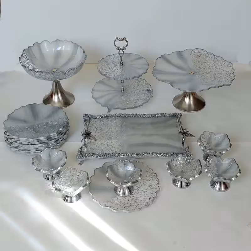 سرویس ظروف پذیرایی 6نفره لوکس رزینی مهمان جهیزیه عروس