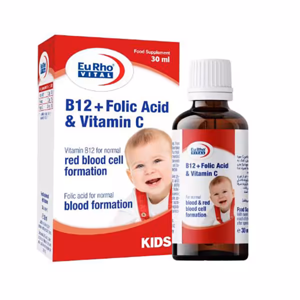قطره خوراکی B12 فولیک اسید و ویتامین C یوروویتال