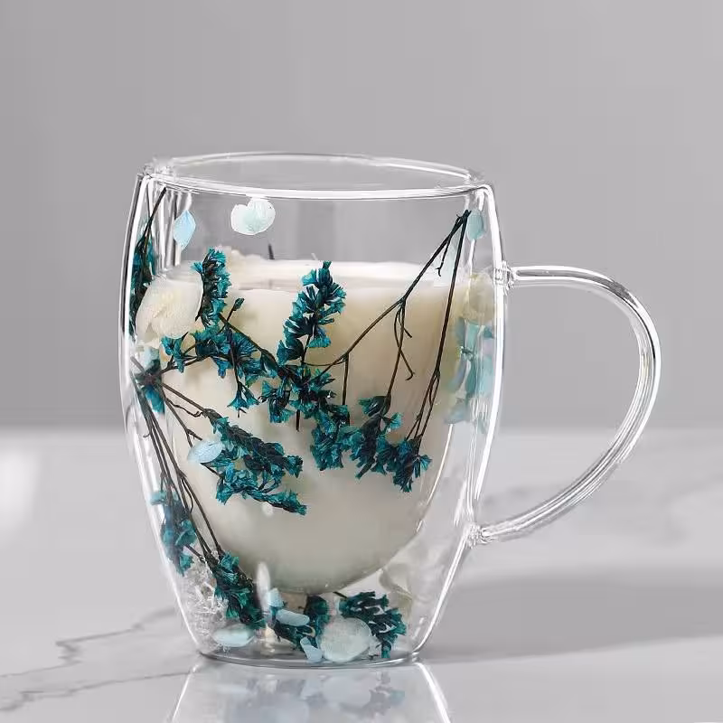 لیوان پیرکس دوجداره گل خشک