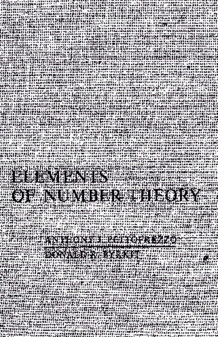 خرید و دانلود نسخه کامل کتاب Elements of Number Theory