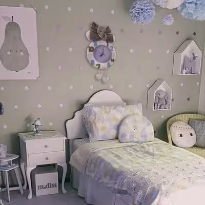 ساعت دیواری کودک نی نی سیس مدل فیل کد W-F/AB