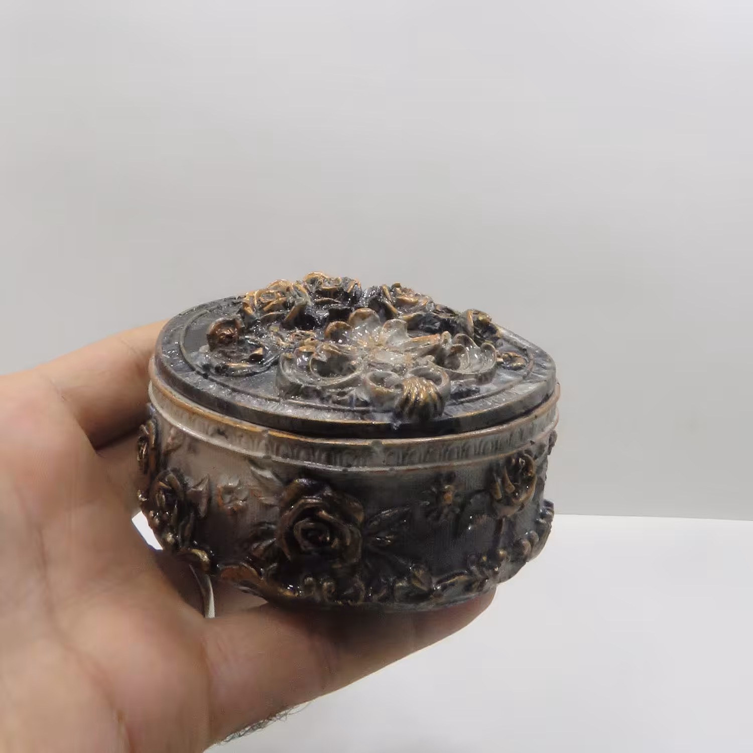 جعبه جواهرات مدل رز طرح سنگی کد 263