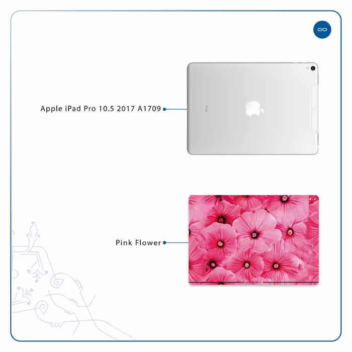 برچسب پوششی ماهوت مدل Pink-Flower مناسب برای تبلت اپل iPad Pro 10.5 2017 A1709