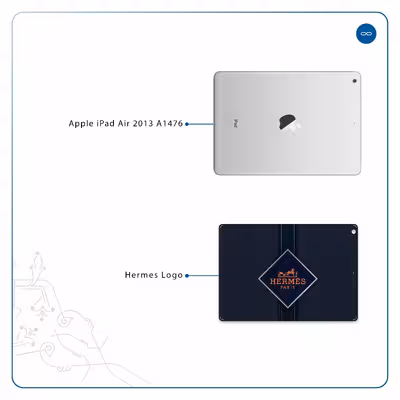 برچسب پوششی ماهوت مدل Hermes-Logo مناسب برای تبلت اپل iPad Air 2013 A1476