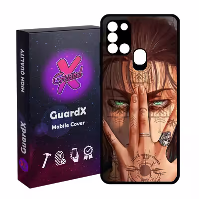 کاور گارد ایکس طرح Eren Anime مدل Glass10449 مناسب برای گوشی موبایل سامسونگ Galaxy A21s