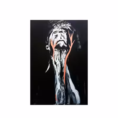 تابلو نقاشي اكريليك مدل انتزاعي كد 01