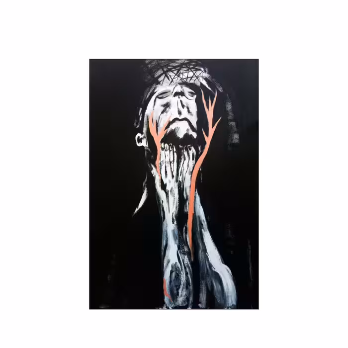 تابلو نقاشي اكريليك مدل انتزاعي كد 01