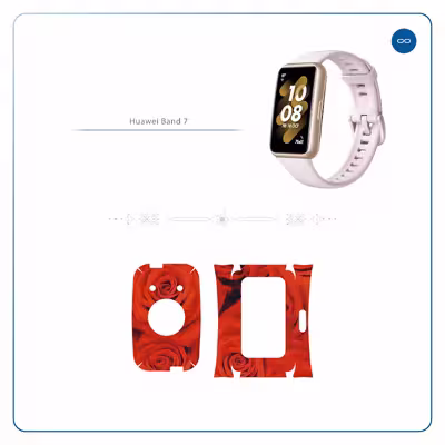 برچسب ماهوت طرح Red_Flower مناسب برای ساعت هوشمند هوآوی Band 7