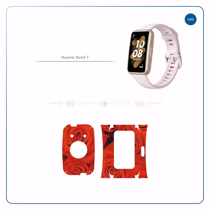 برچسب ماهوت طرح Red_Flower مناسب برای ساعت هوشمند هوآوی Band 7