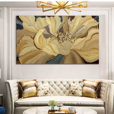 تابلو نقاشی ورق طلا طرح گل عروس نقش برجسته کد 290