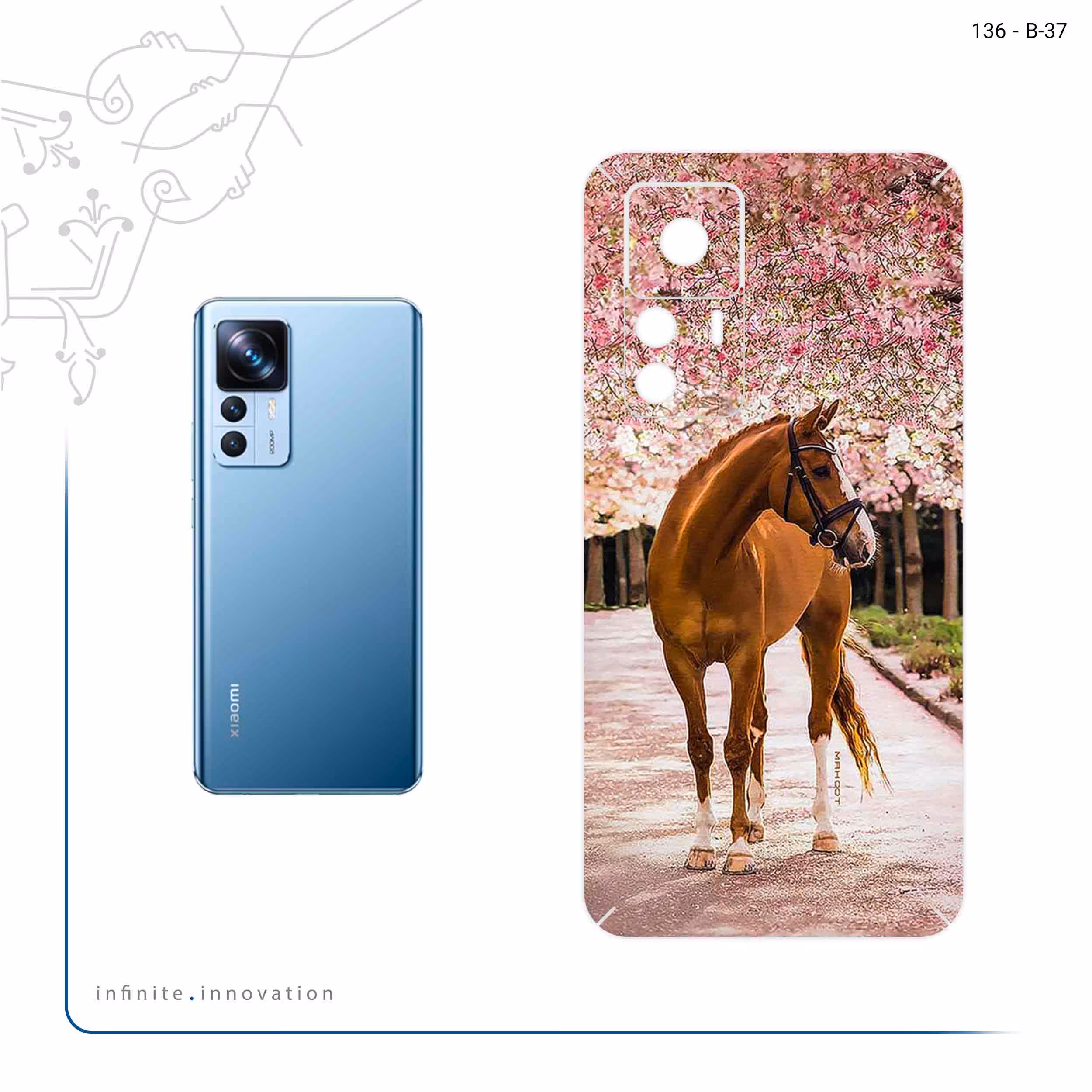 برچسب پوششی ماهوت مدل Horse_1 مناسب برای گوشی موبایل شیائومی 12T