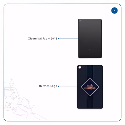 برچسب پوششی ماهوت مدل Hermes-Logo مناسب برای تبلت شیائومی Mi Pad 4 2018