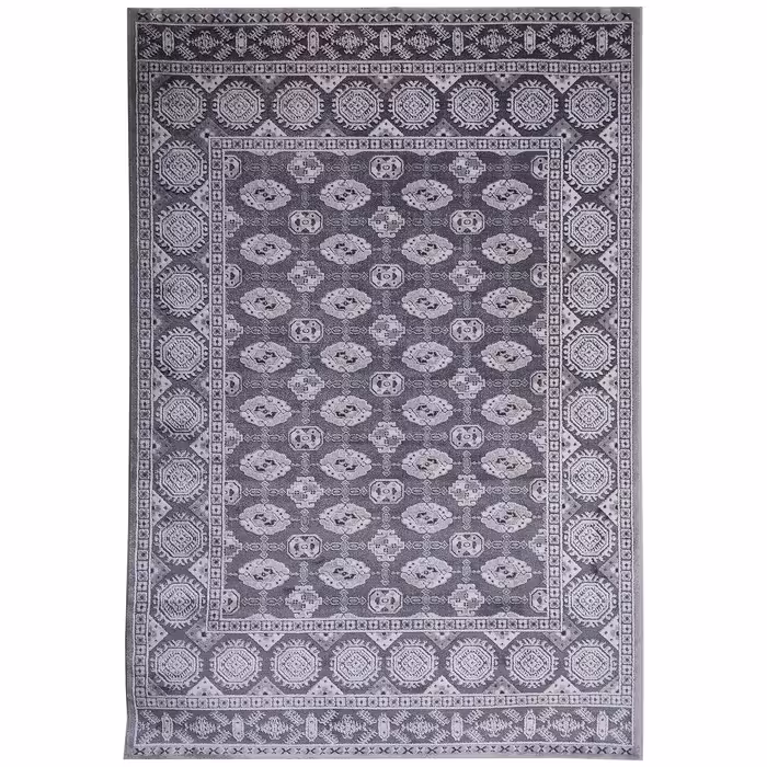 فرش ماشینی زمرد مشهد مدل R44 زمینه طوسی