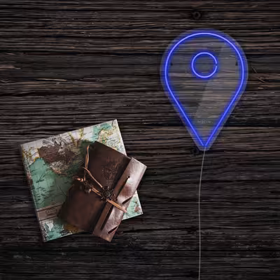 چراغ دیواری نئون دیزاین طرح Location_BL