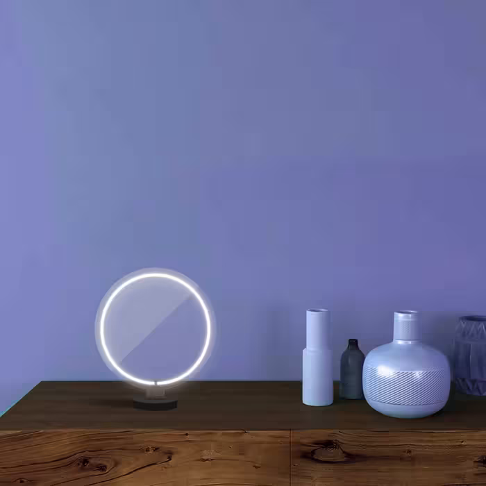 چراغ رومیزی ریموت دار مدل CIRCLE-GL_WHT-GLASS
